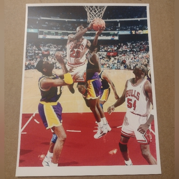 NEW MICHAEL AIR💨JORDAN 8.5x11 BULLS NBA OLD SCHOOL 1991 GLOSSY REPRINT POSTER - Picture 6 of 6